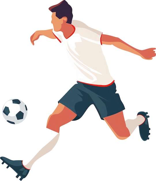 PSD a drawing of a man playing soccer with a soccer ball