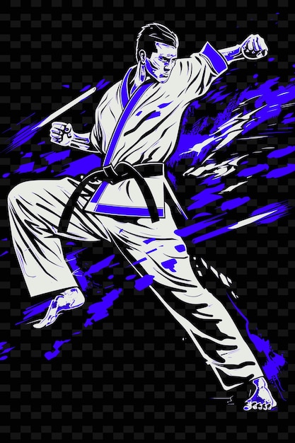 a drawing of a man with a belt that says martial arts