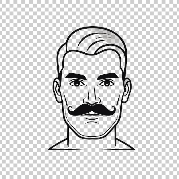 PSD a drawing of a man with a mustache and a mustache isolated on transparent background