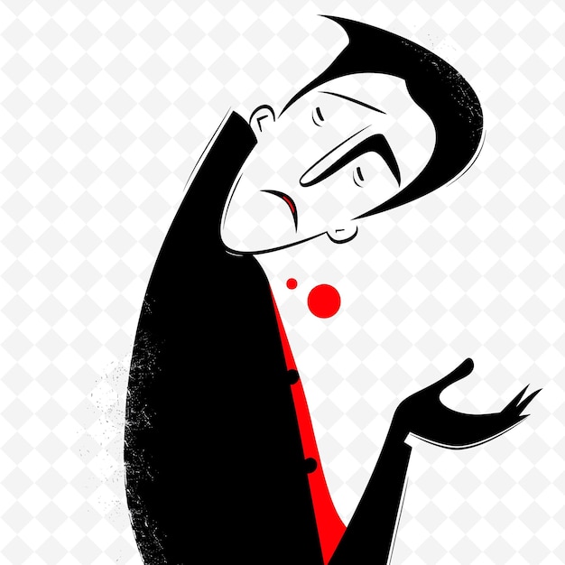 PSD a drawing of a man with a red and black suit on it