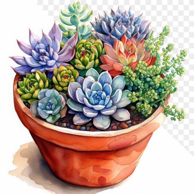 PSD a drawing of a pot with a plant and flowers