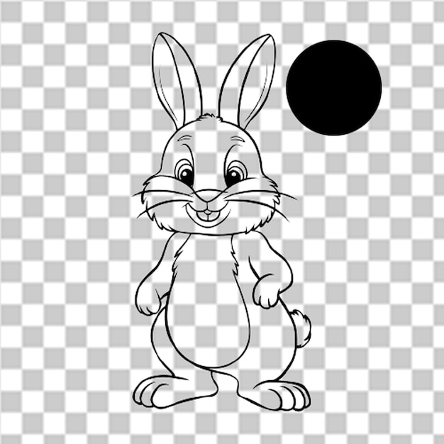 PSD a drawing of a rabbit with a ball on it