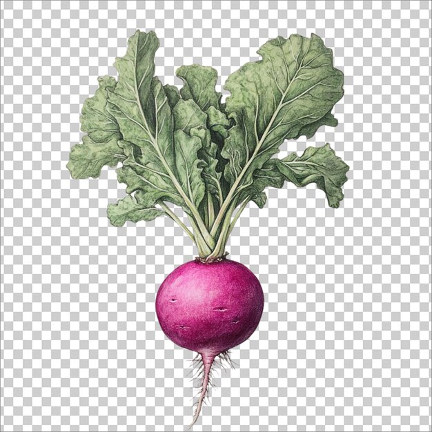 PSD a drawing of a radish with a leaf on it