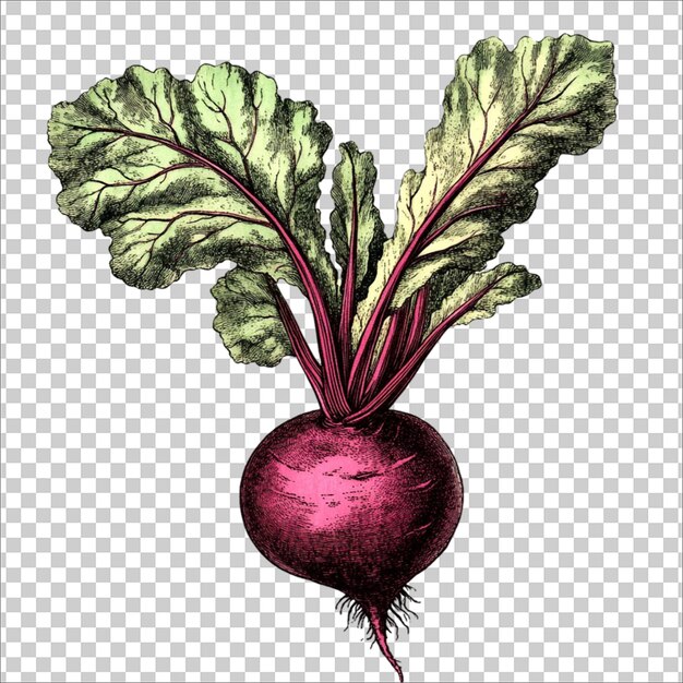 PSD a drawing of a radish with a purple top