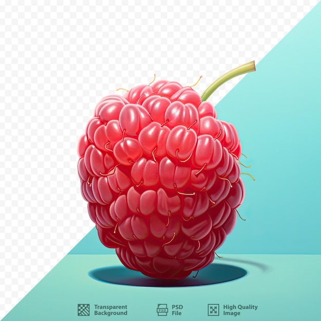 a drawing of a raspberry with a blue background