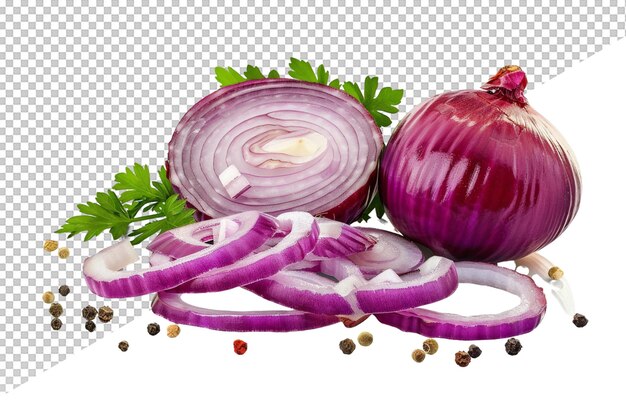 PSD a drawing of a red onion and some spices