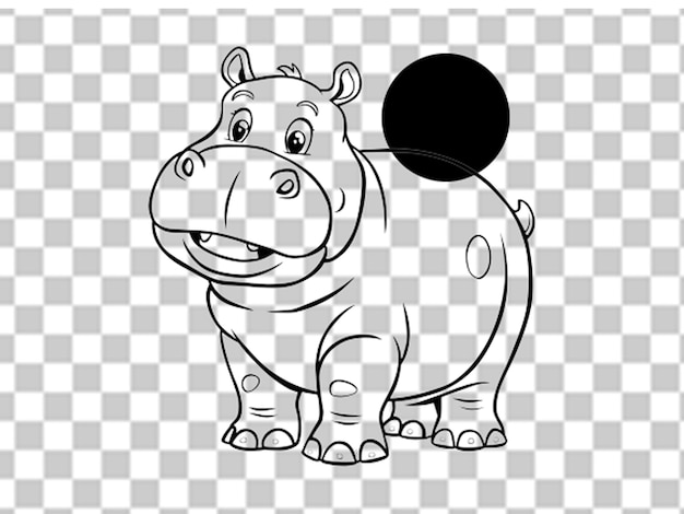 PSD a drawing of a rhino with a black ball on it