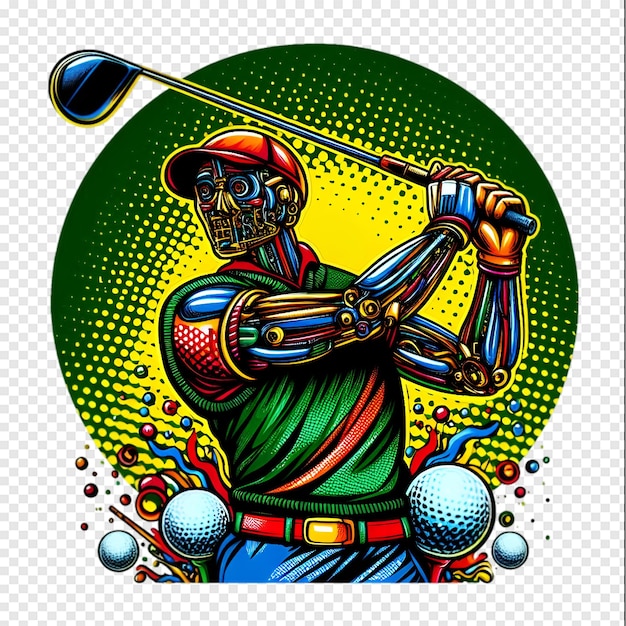 a drawing of a skull with a paddle and the word golf on it