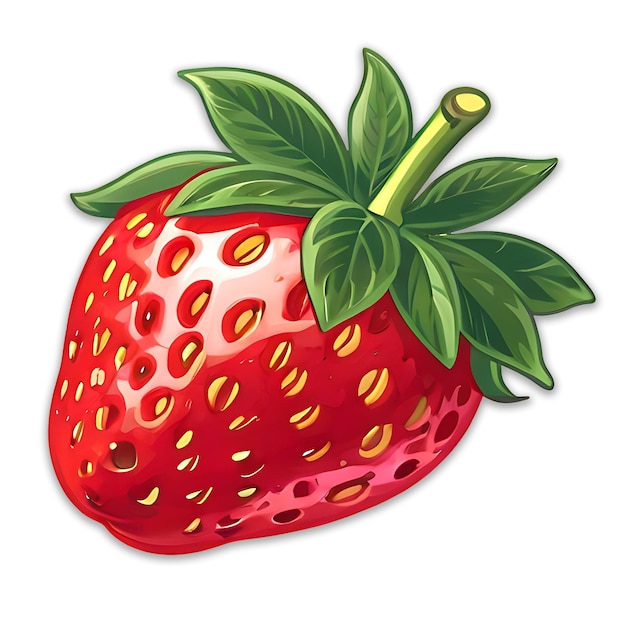 drawing of strawberry logo design psd