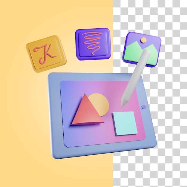 Drawing tablet 3d icon