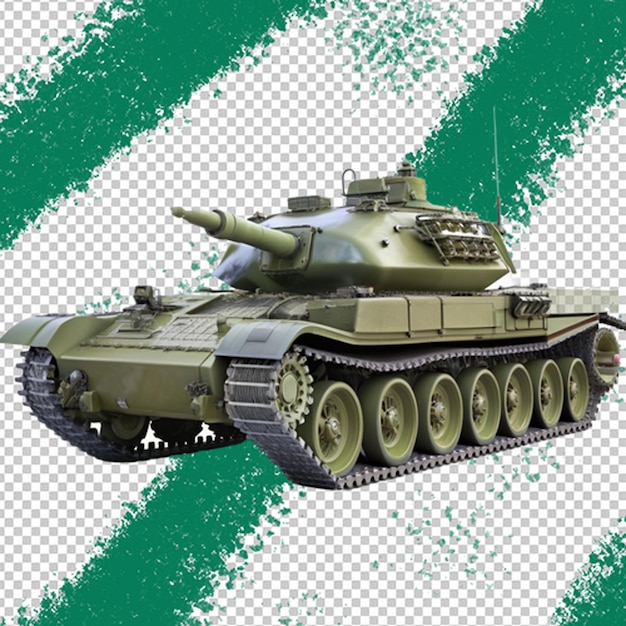 A drawing of a tank that has a picture of a gun and a gun