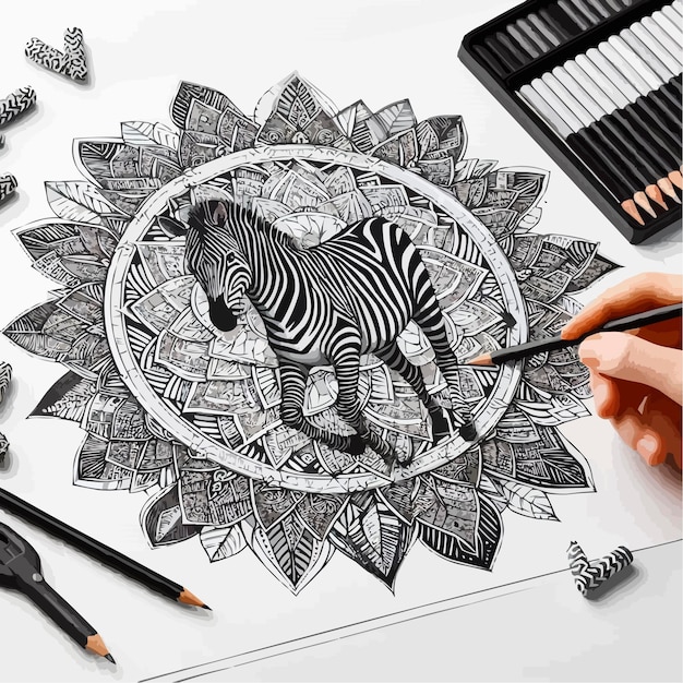 a drawing of a tiger that has the word zebra on it