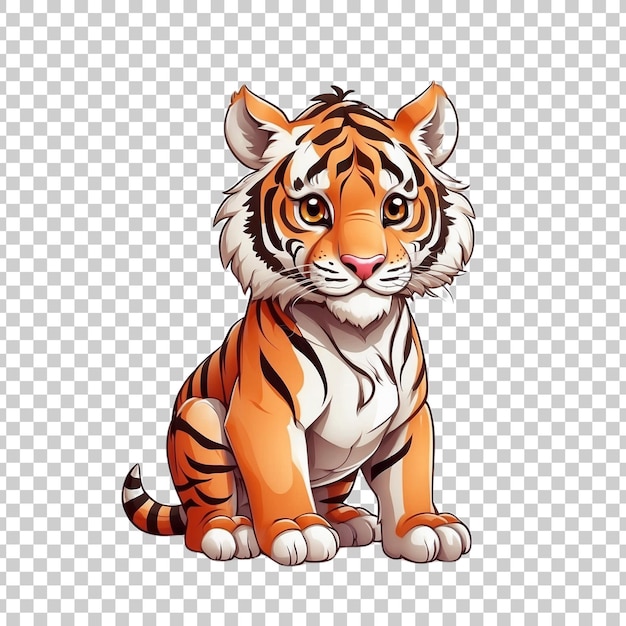 a drawing of a tiger on a transparent background