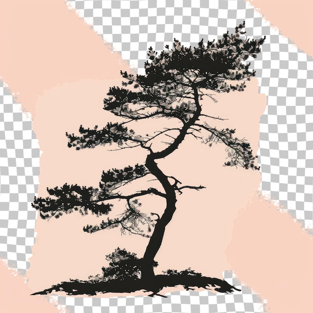 a drawing of a tree with the image of a tree on it