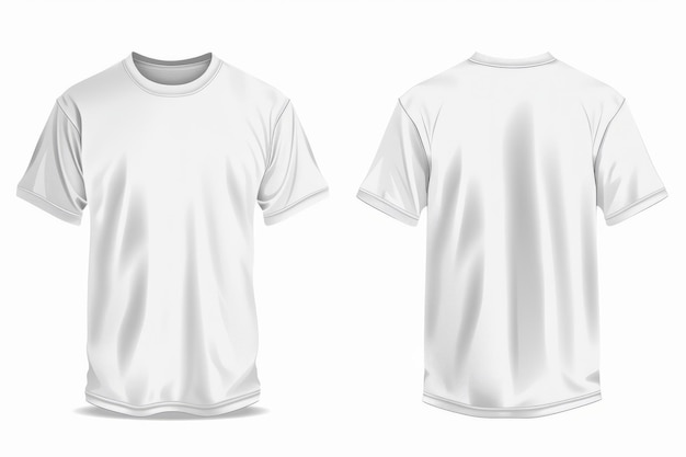 Drawing of white tshirt front and back Transparent background