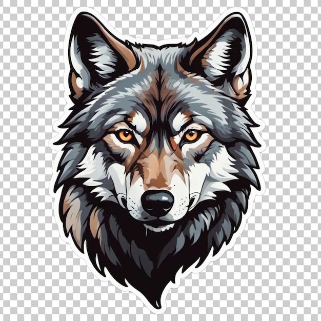 PSD drawing of a wolf head with orange eyes