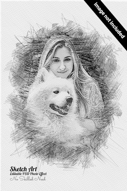 A drawing of a woman and a dog with the word akita on it