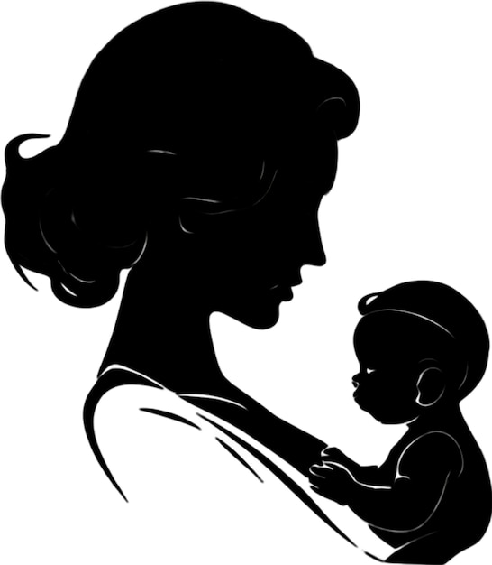 a drawing of a woman holding a baby and a drawing of a woman with a baby