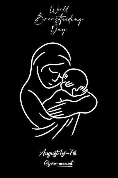 PSD a drawing of a woman holding a baby with the words mother on it