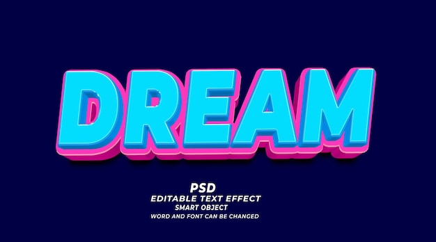 Dream 3d Editable Text Effect Photoshop PSD Style