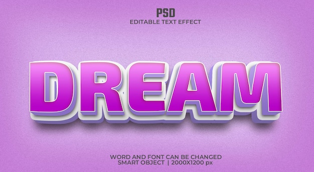 Dream 3d editable text effect style with background