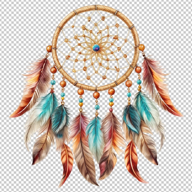 PSD dream catcher feathers on transparent background