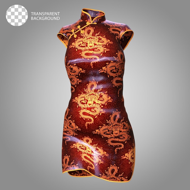 Dress Chinese Traditional Female Fashion Cloth isolated 3d rendered illustration