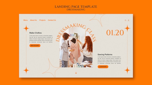 Dressmaking landing page template