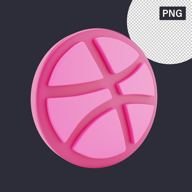 Dribbble 3D Icon