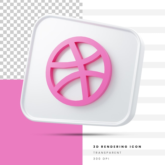 dribbble 3d rendering icon 