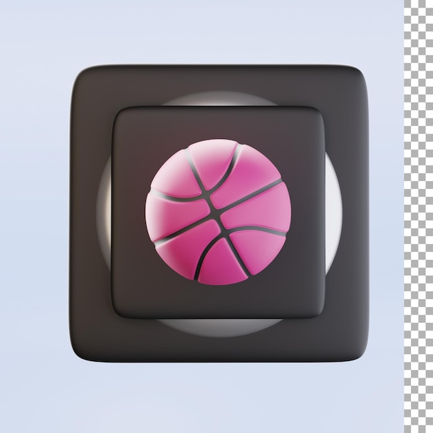 Dribbble Logo 3d Icon