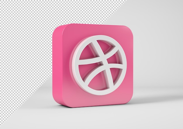 Dribbble logo isolated in 3d rendering