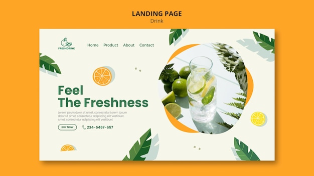 Drink concept landing page template