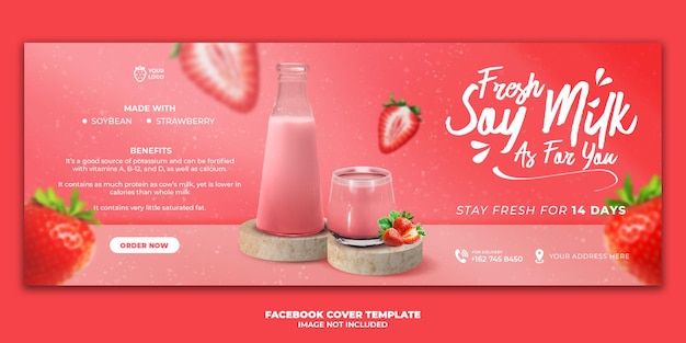 Drink Menu Facebook Cover Banner Template For Restaurant Promotion