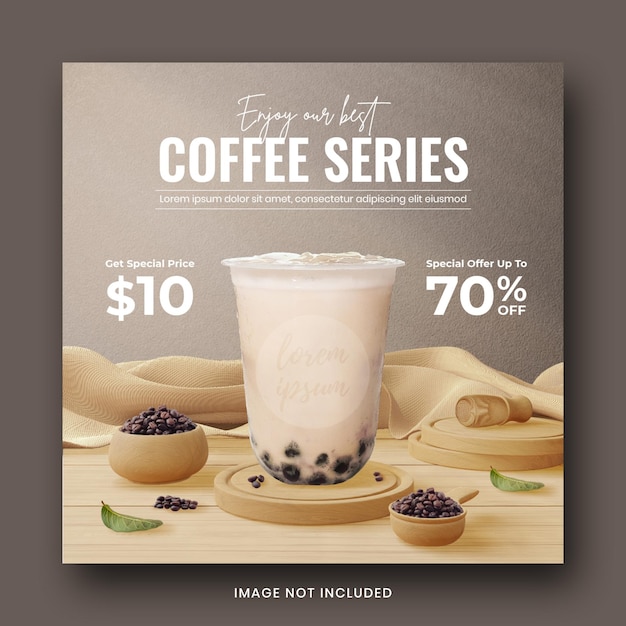 Drink Menu Social Media Post Banner Template For Promotion