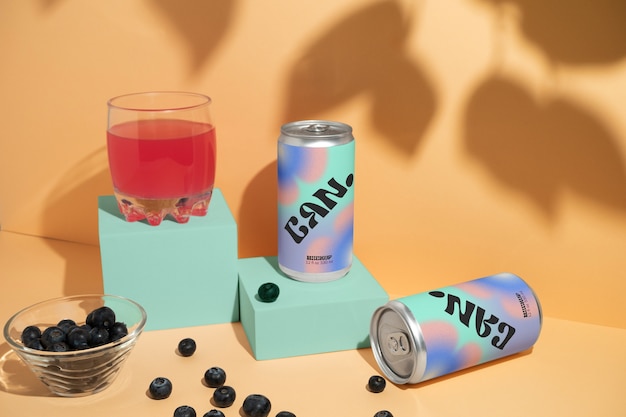 Drink with fruit  mockup