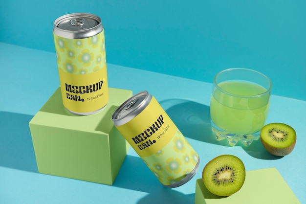 Drink with fruit  mockup