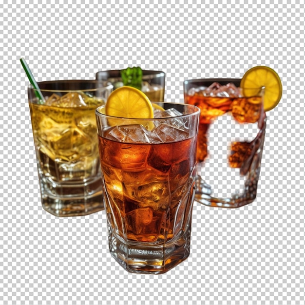 Drinks isolated on transparent background