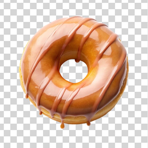 dripping doughnut glaze top view isolated on transparent background