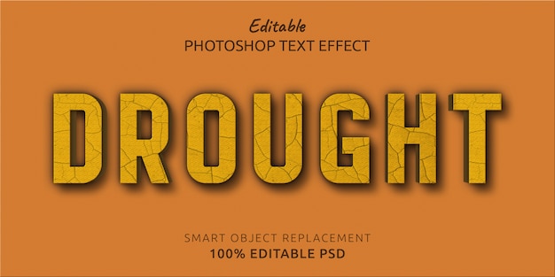 Drought Editable Photoshop Text Style Effect