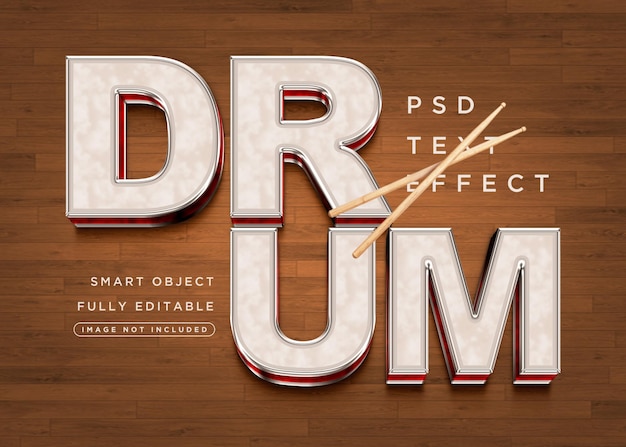 Drum 3d style text effect