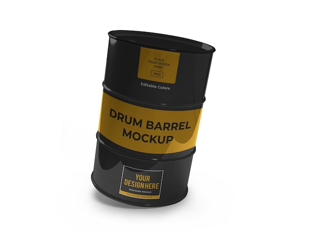 Drum Barrel Mockup Template Isolated