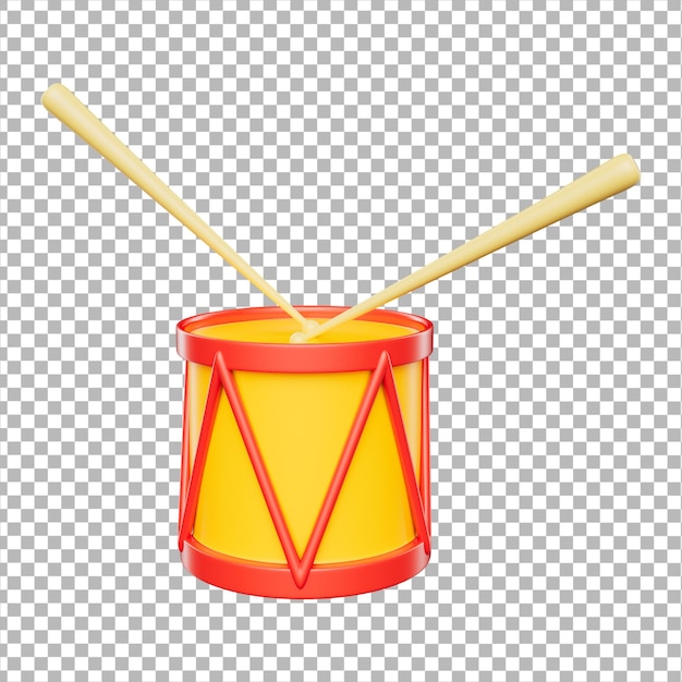 Drum icon, a red and yellow drum with two sticks in the middle