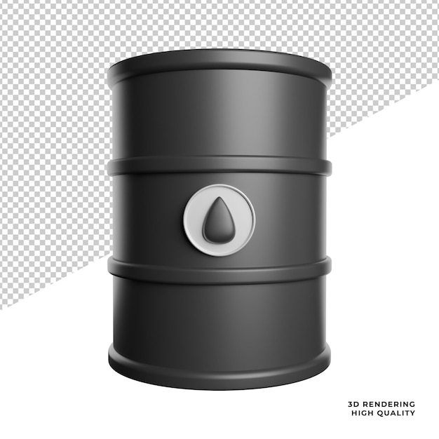 Drum oil otomotif front view icons 3d rendering illustration on transparent background