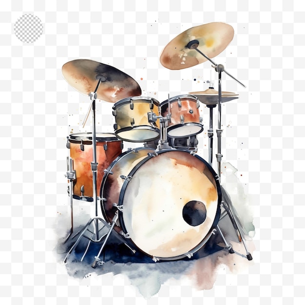 A drum set with a drum set on it, png download