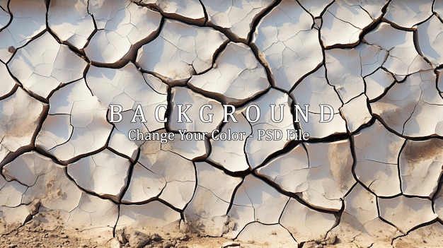 PSD dry cracked earth background global warming climate change concept