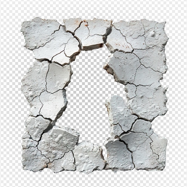 PSD dry cracked soil isolated on transparent background generative ai