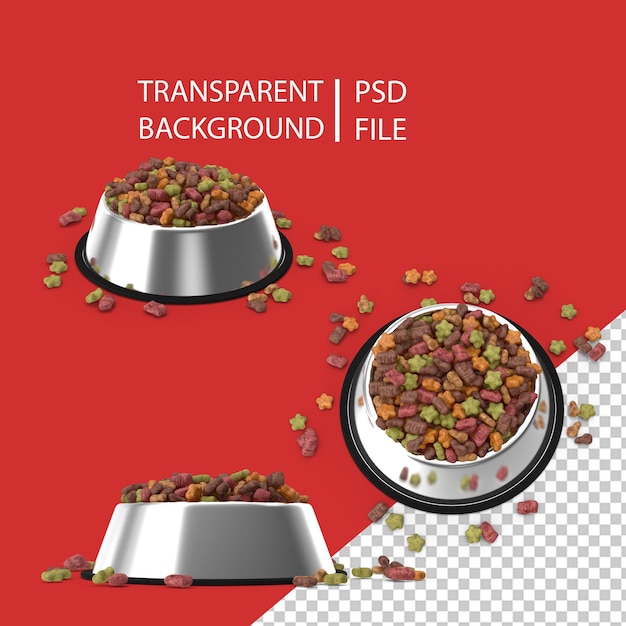 Dry Pet Food Stainless Steel Bowl PNG