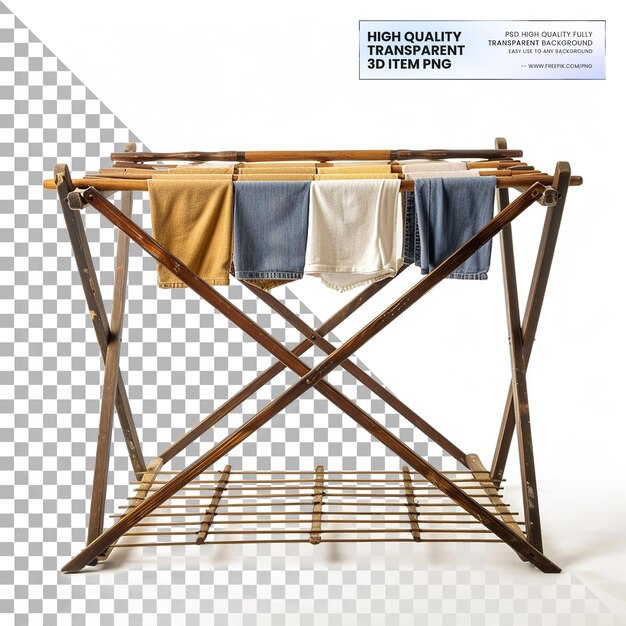 Drying Rack Air Drying Clothes on Transparent Background