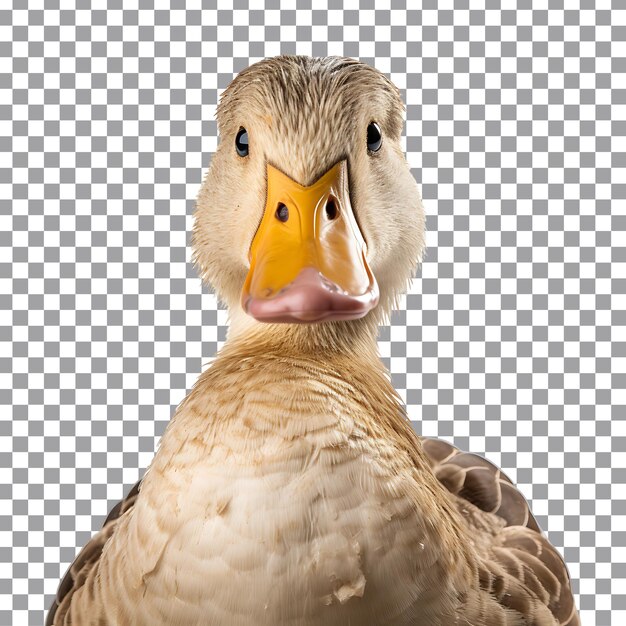 PSD duck frontview png cutout isolated on a transparent background